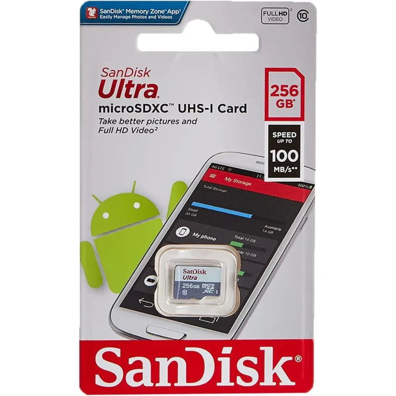 Sandisk 256GB Ultra Microsdxc Uhs 1 Card 100Mb/S Grey -SDSQUNR-256G-GN3MN - eBuy UAE